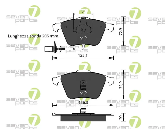 7 SEVEN PARTS fékbetétkészlet, tárcsafék - SVP22101 - TothCarparts