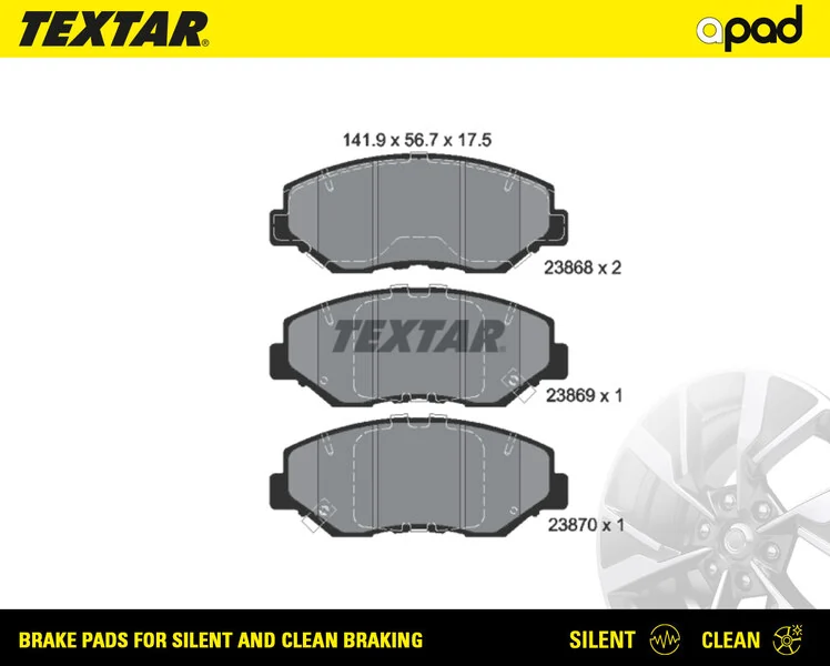 TEXTAR fékbetétkészlet, tárcsafék - 2386801SC - TothCarparts