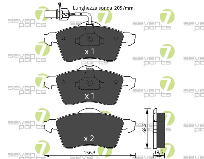 7 SEVEN PARTS fékbetétkészlet, tárcsafék - SVP19211 - TothCarparts