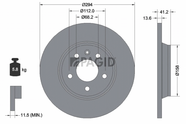 PAGID féktárcsa - 53975NC - TothCarparts