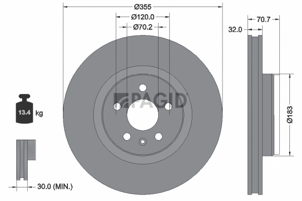 PAGID féktárcsa - 56139NHC - TothCarparts