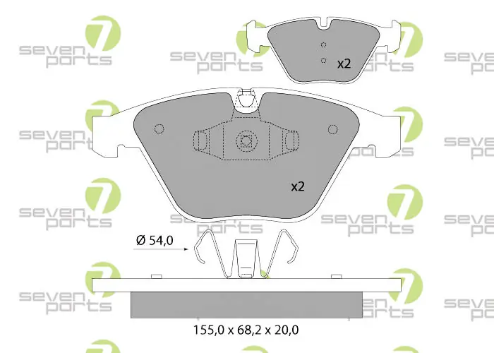 7 SEVEN PARTS fékbetétkészlet, tárcsafék - SVP24832 - TothCarparts