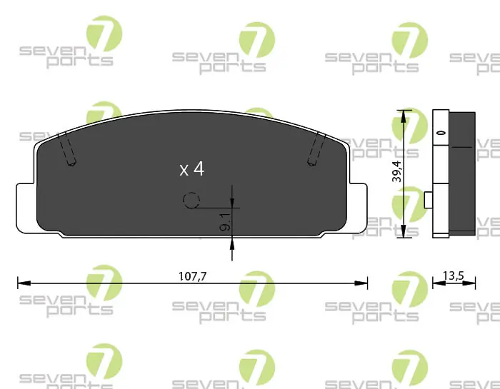 7 SEVEN PARTS fékbetétkészlet, tárcsafék - SVP22750 - TothCarparts