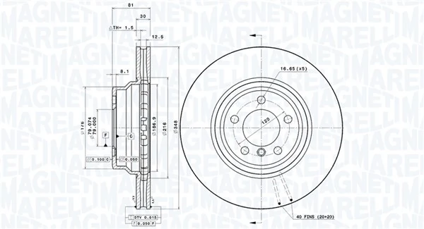MAGNETI MARELLI féktárcsa - 360406205601 - TothCarparts