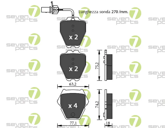 7 SEVEN PARTS fékbetétkészlet, tárcsafék - SVP20682 - TothCarparts