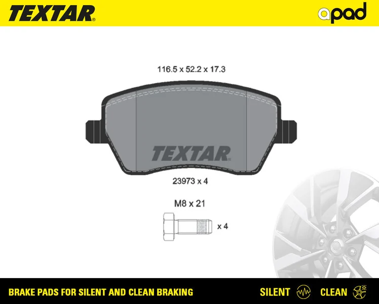TEXTAR fékbetétkészlet, tárcsafék - 2397301SC - TothCarparts
