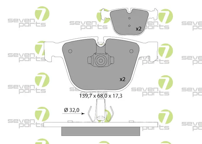 7 SEVEN PARTS fékbetétkészlet, tárcsafék - SVP22940 - TothCarparts