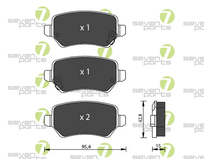7 SEVEN PARTS fékbetétkészlet, tárcsafék - SVP21500 - TothCarparts