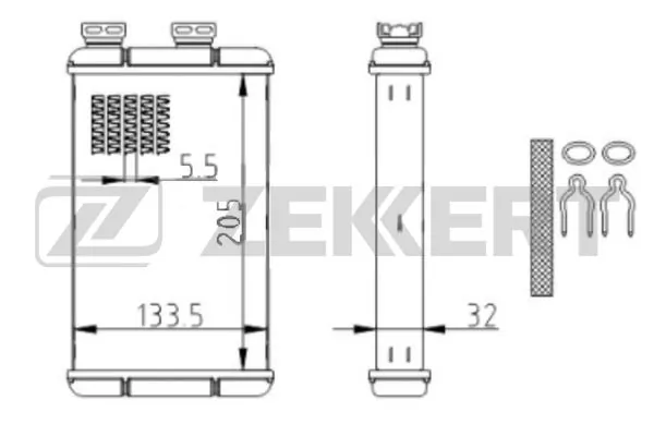 ZEKKERT Hőcserélő, belső tér fűtés - MK-5132 - TothCarparts