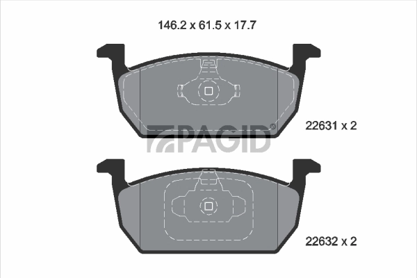 PAGID fékbetétkészlet, tárcsafék - T2656N - TothCarparts