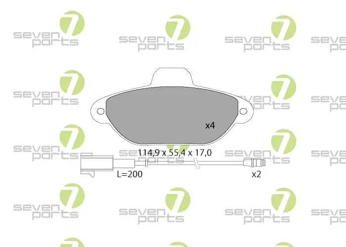 7 SEVEN PARTS fékbetétkészlet, tárcsafék - SVP14953 - TothCarparts