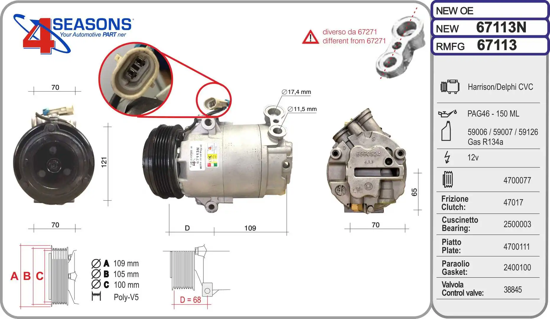 AHE kompresszor, klíma - 67113N - TothCarparts