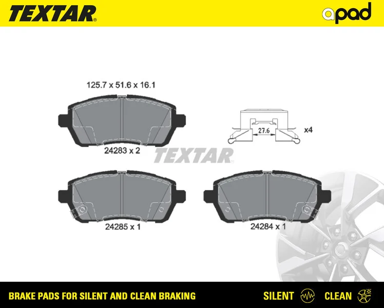 TEXTAR fékbetétkészlet, tárcsafék - 2428303SC - TothCarparts