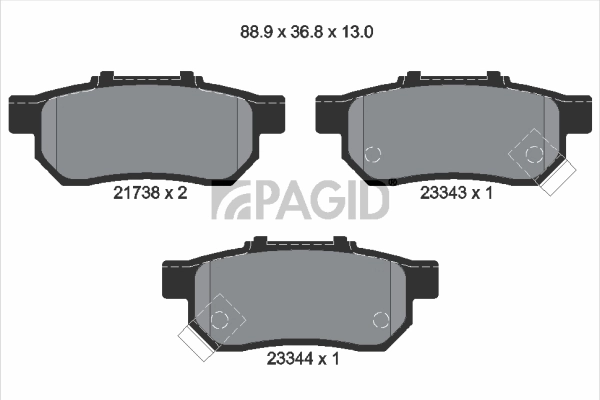 PAGID fékbetétkészlet, tárcsafék - T3107N - TothCarparts