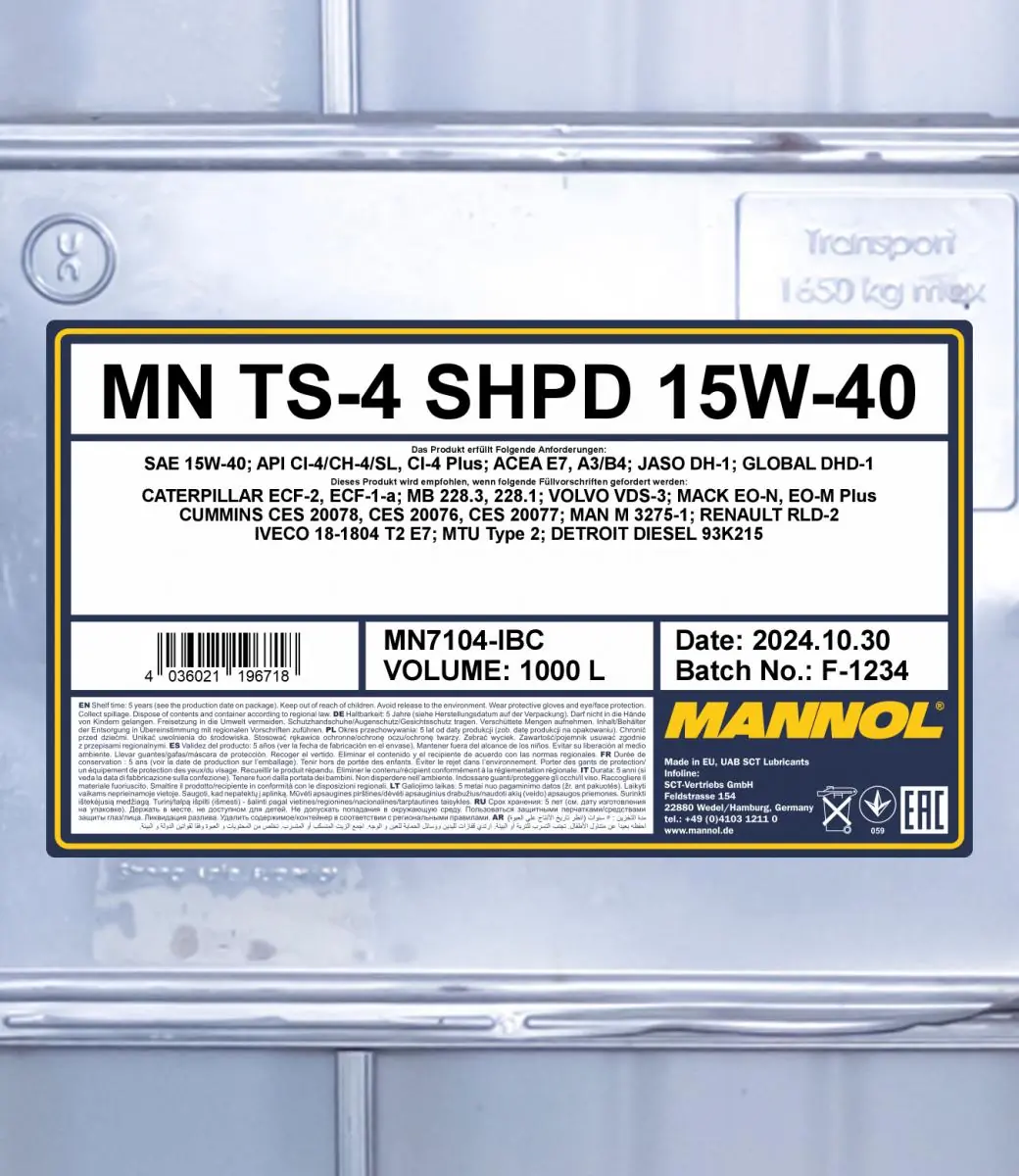 SCT - MANNOL motorolaj - MN7104-IBC - TothCarparts