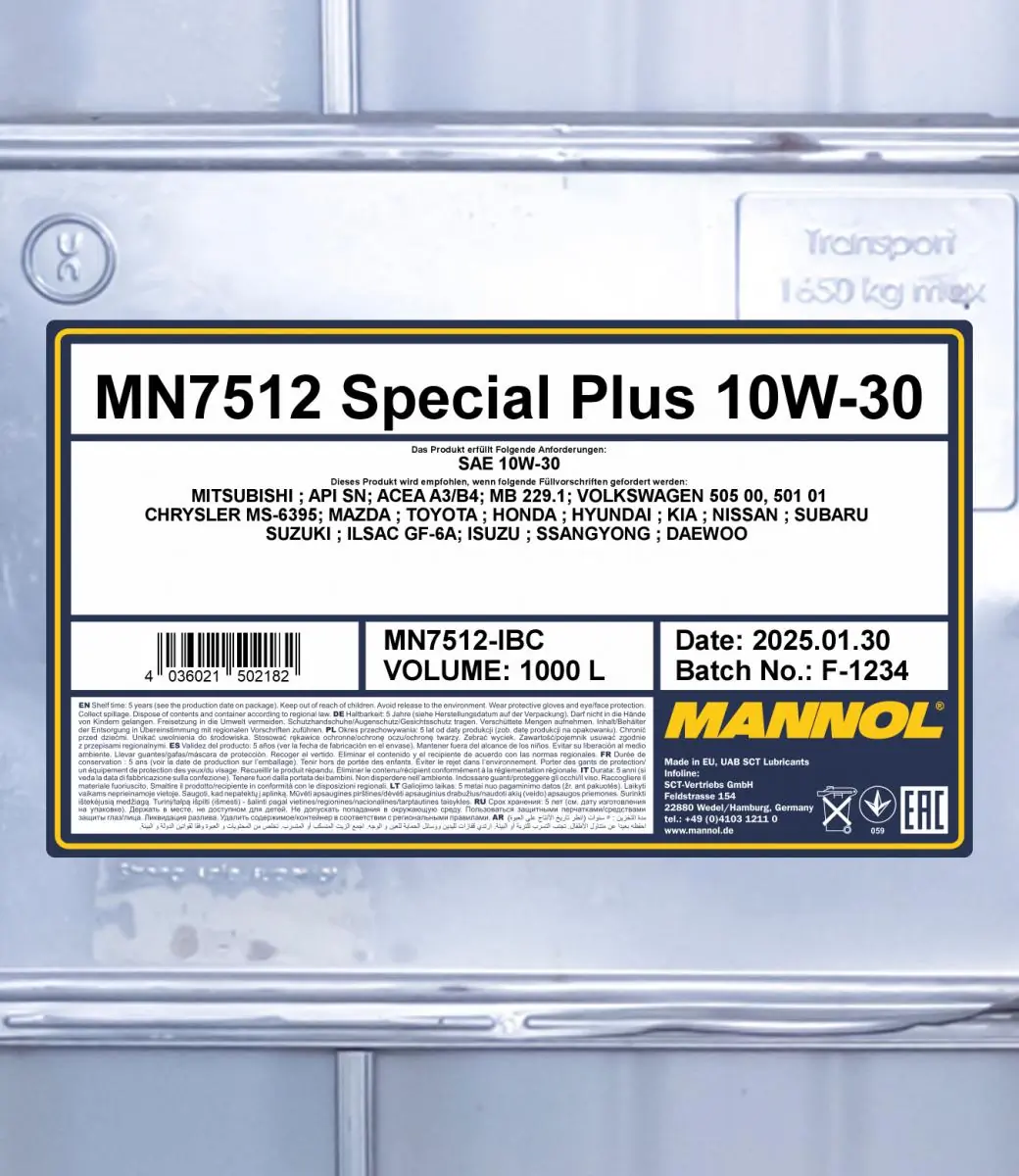 SCT - MANNOL motorolaj - MN7512-IBC - TothCarparts