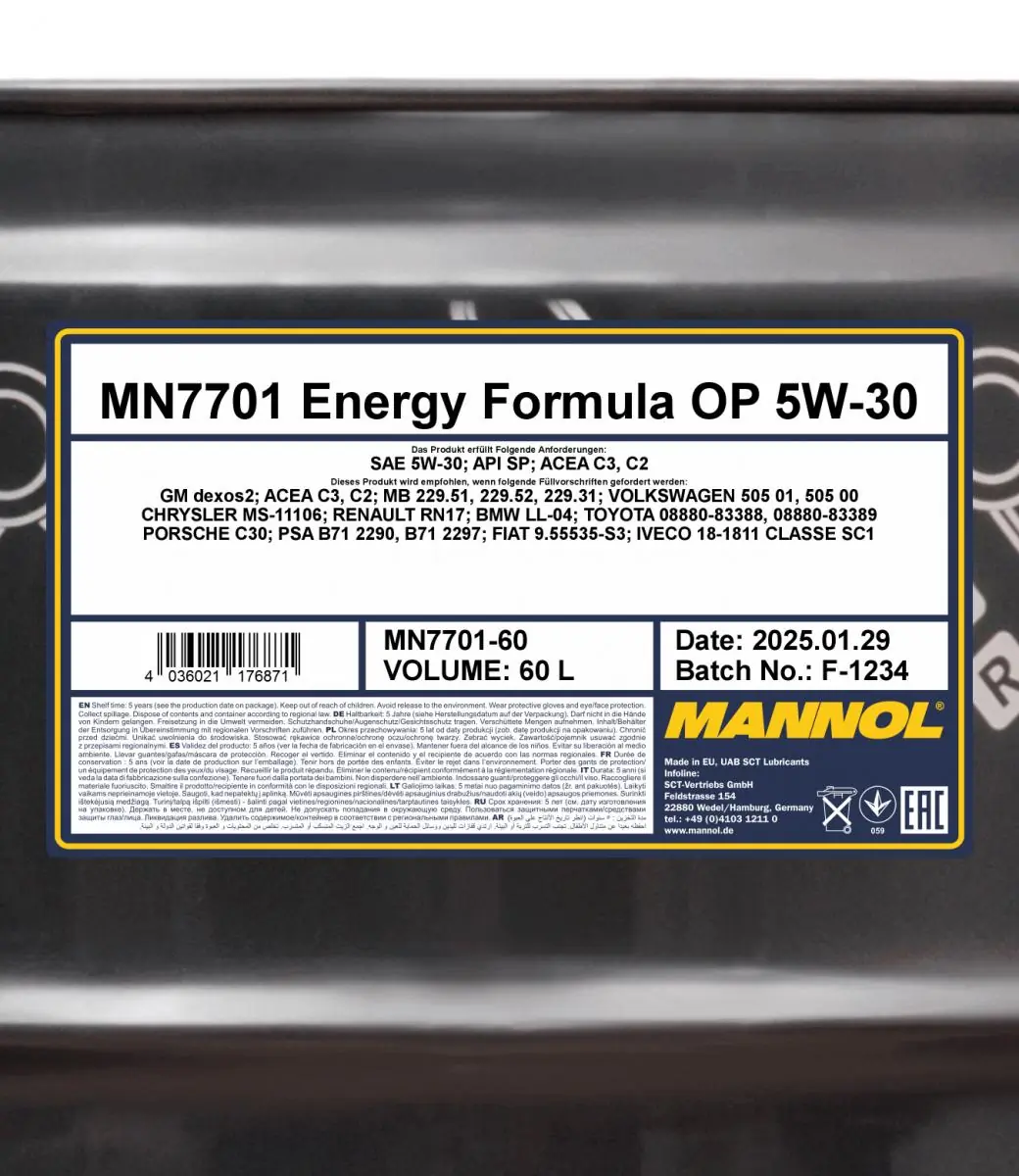 SCT - MANNOL motorolaj - MN7701-60 - TothCarparts