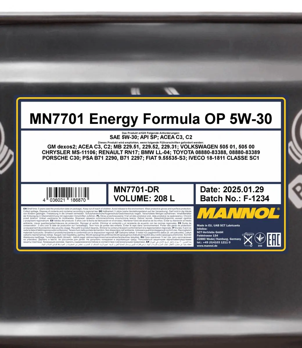 SCT - MANNOL motorolaj - MN7701-DR - TothCarparts