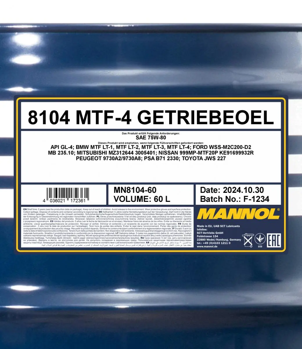 SCT - MANNOL Váltóolaj - MN8104-60 - TothCarparts