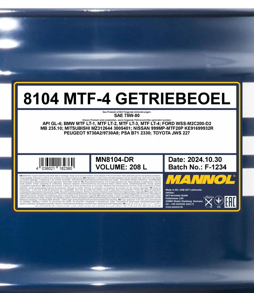 SCT - MANNOL Váltóolaj - MN8104-DR - TothCarparts
