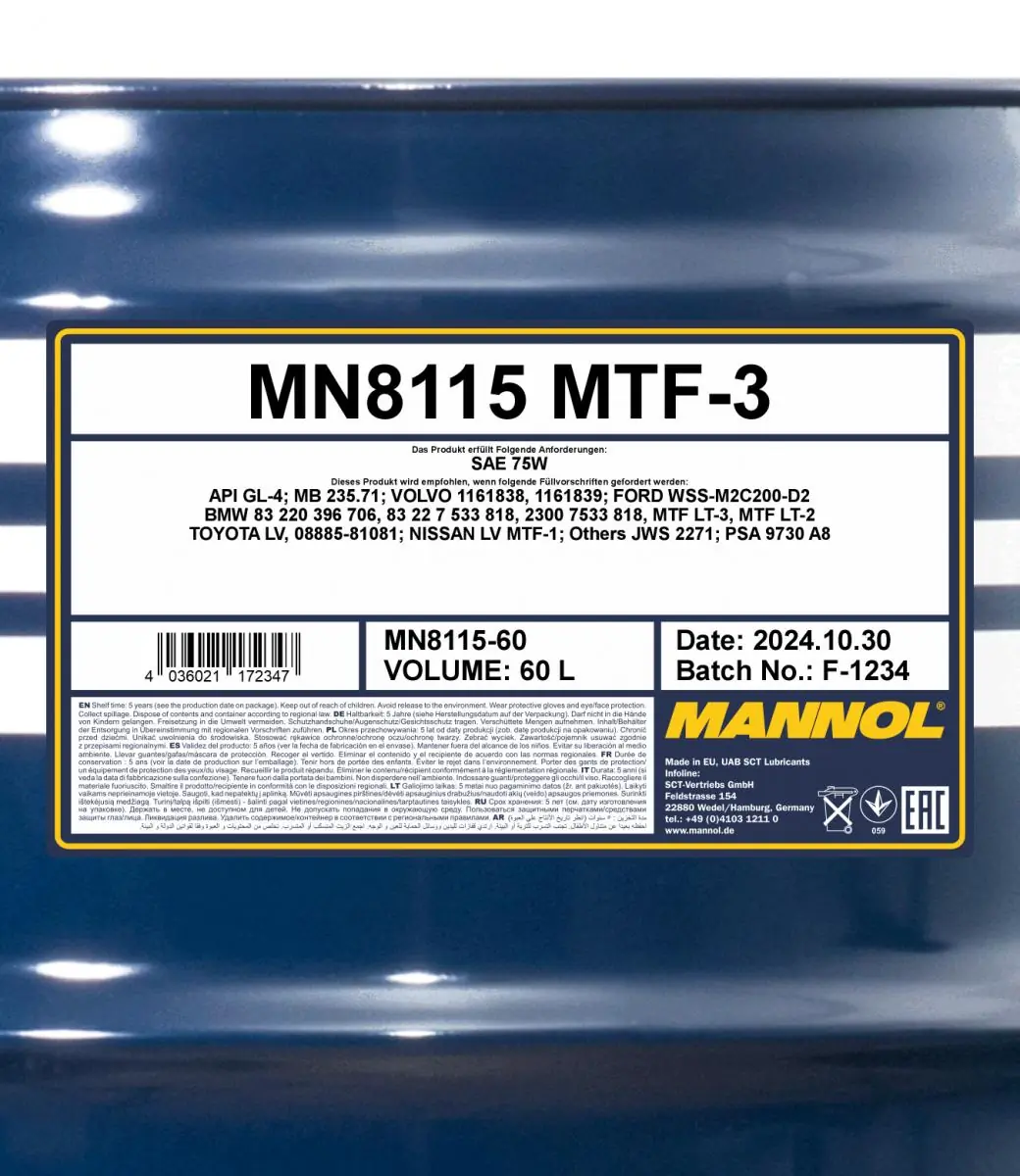 SCT - MANNOL Váltóolaj - MN8115-60 - TothCarparts