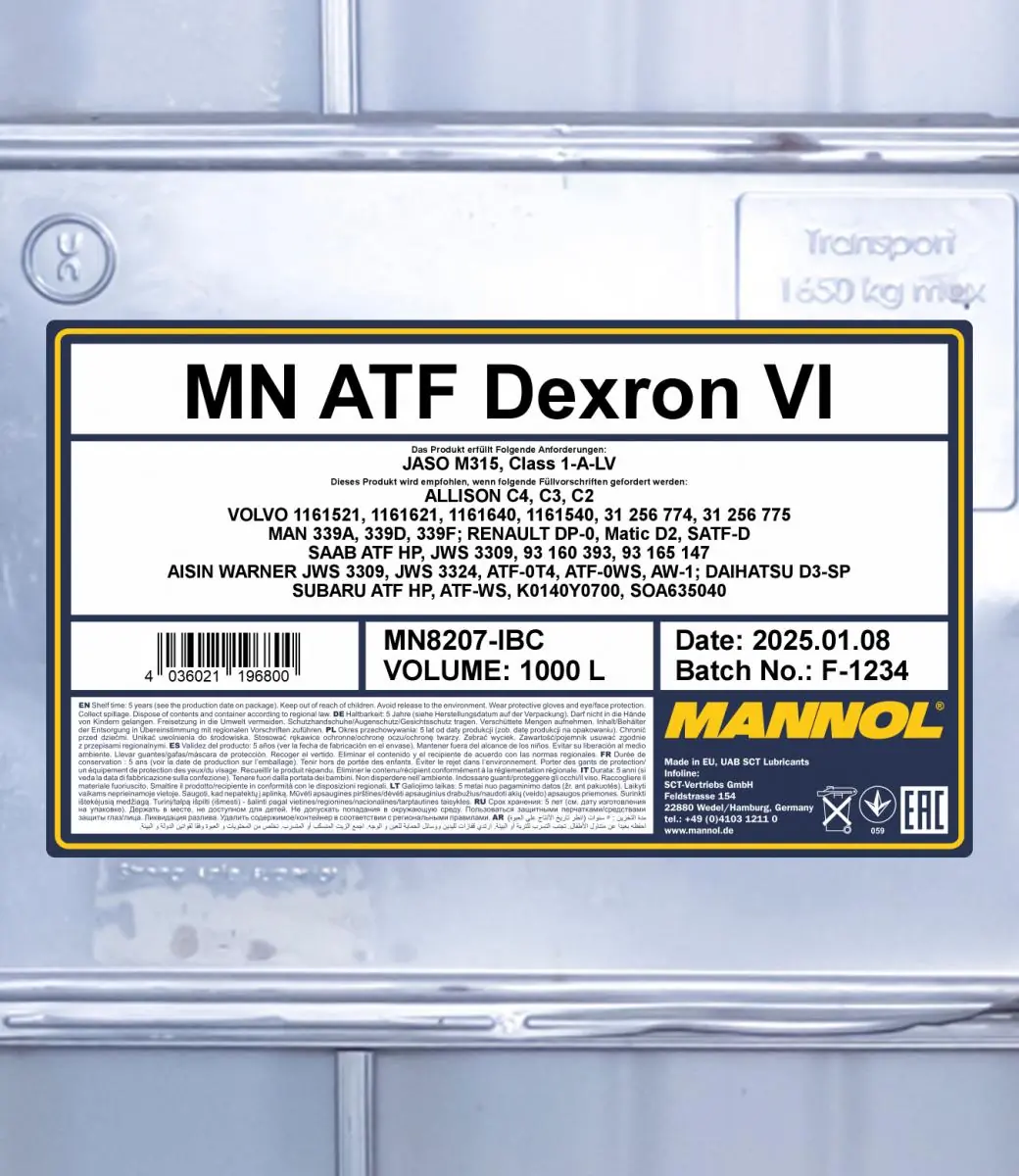 SCT - MANNOL Olaj, automata sebességváltó - MN8207-IBC - TothCarparts