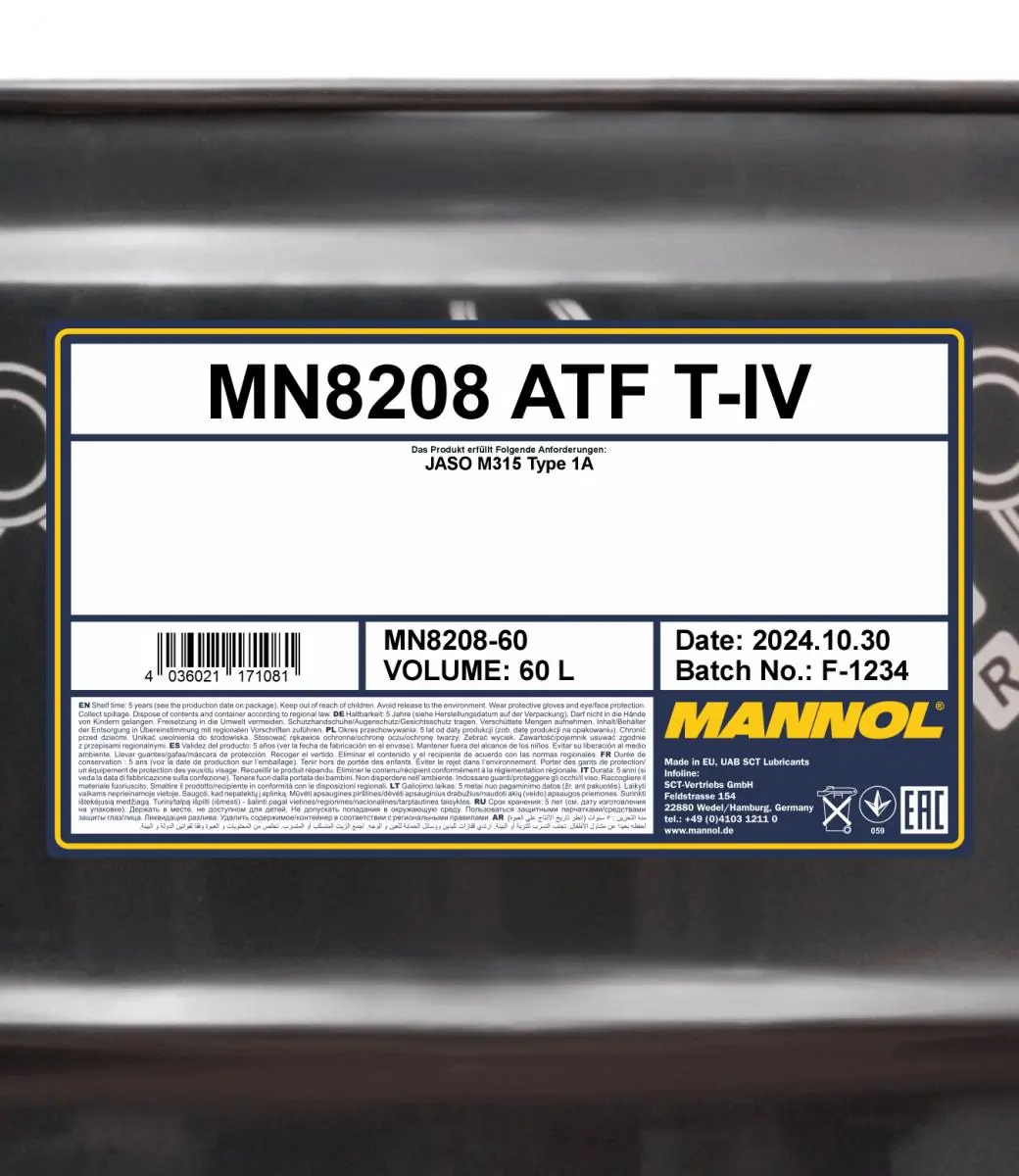 SCT - MANNOL Olaj, automata sebességváltó - MN8208-60 - TothCarparts