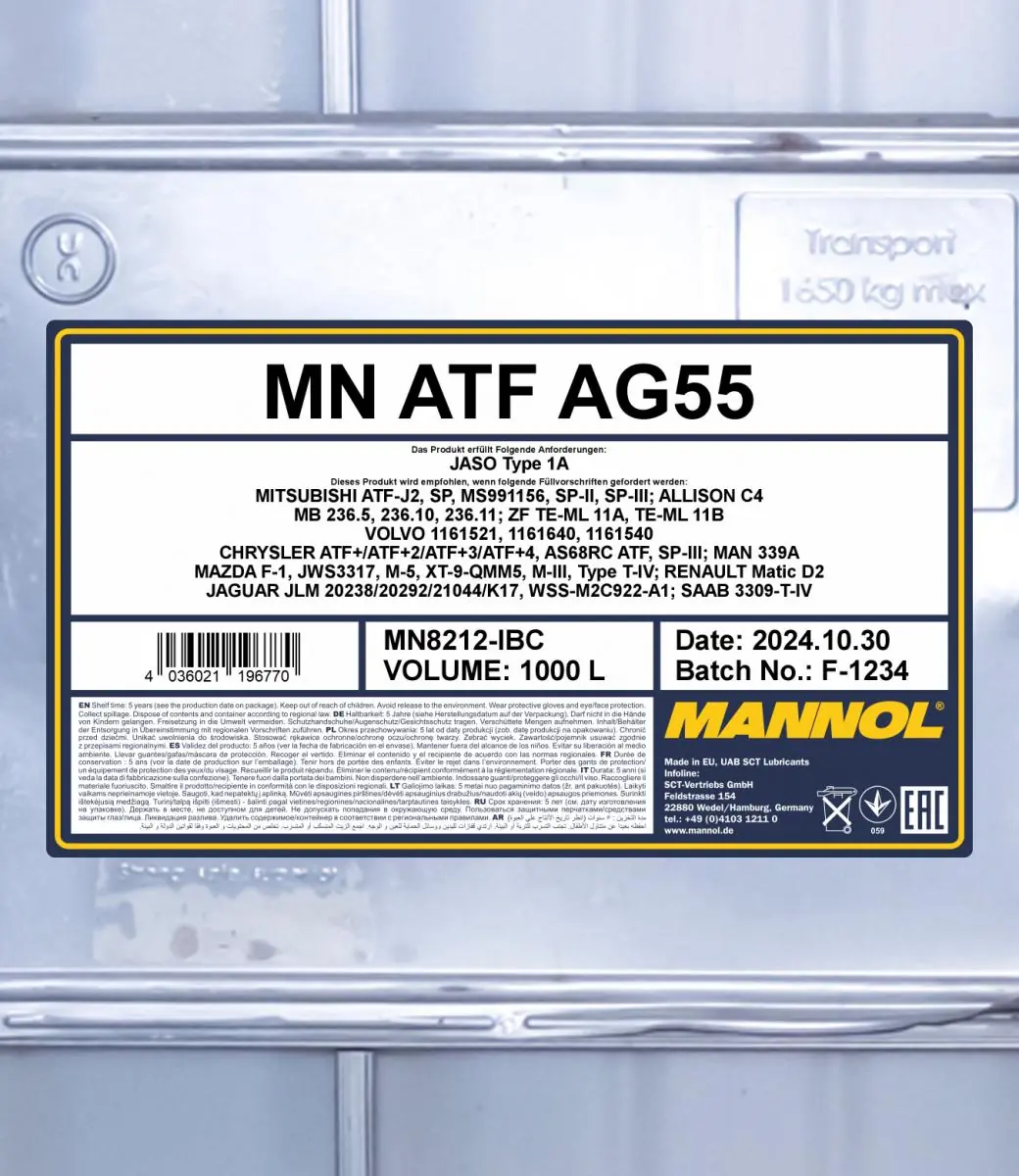 SCT - MANNOL Olaj, automata sebességváltó - MN8212-IBC - TothCarparts