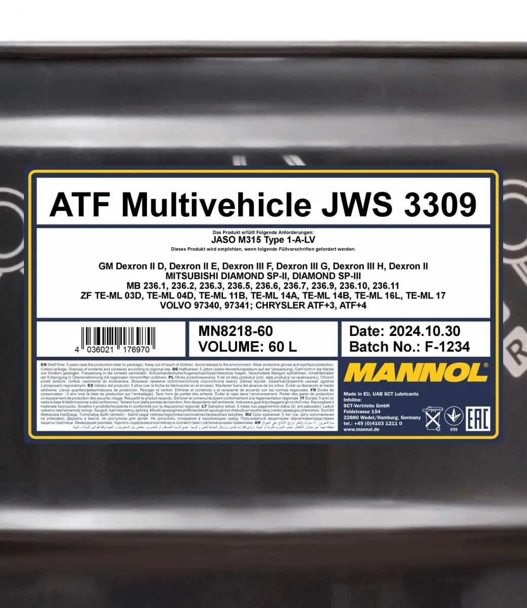 SCT - MANNOL Olaj, automata sebességváltó - MN8218-60 - TothCarparts