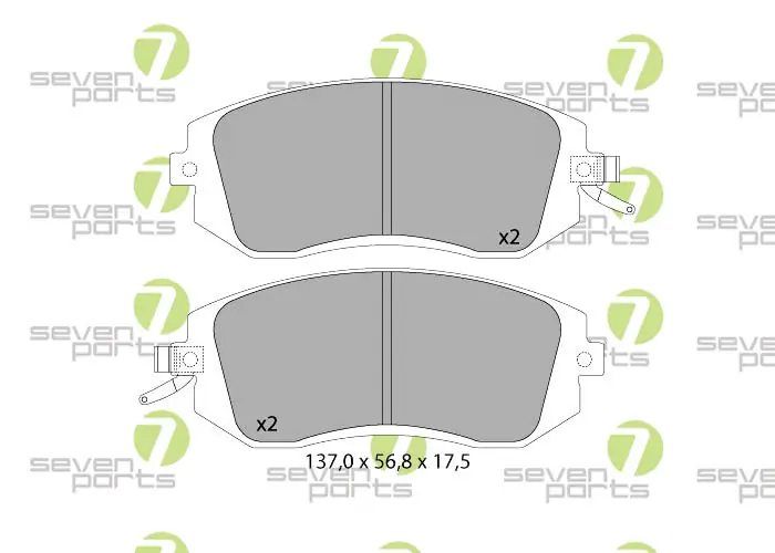 7 SEVEN PARTS fékbetétkészlet, tárcsafék - SVP27700 - TothCarparts