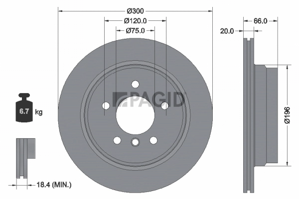 PAGID féktárcsa - 54549NC - TothCarparts