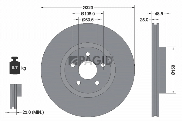 PAGID féktárcsa - 54491NC - TothCarparts