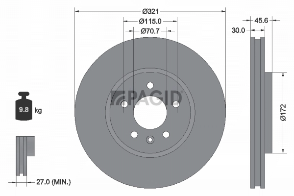 PAGID féktárcsa - 55568NC - TothCarparts