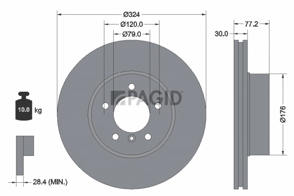 PAGID féktárcsa - 54226NHC - TothCarparts