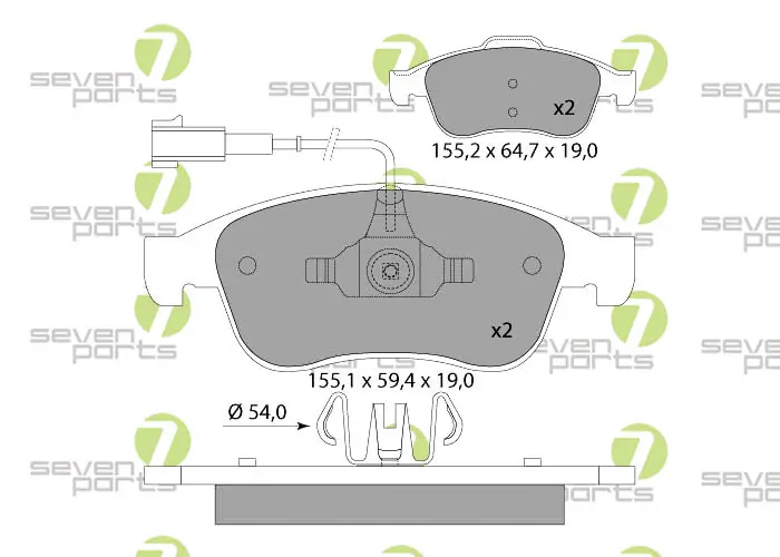 7 SEVEN PARTS fékbetétkészlet, tárcsafék - SVP25631 - TothCarparts
