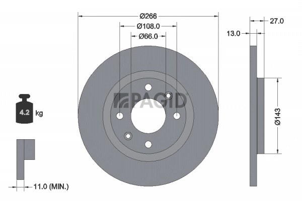 PAGID féktárcsa - 52515NC - TothCarparts