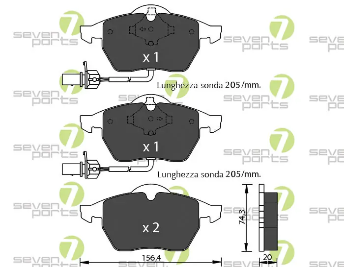 7 SEVEN PARTS fékbetétkészlet, tárcsafék - SVP15645 - TothCarparts