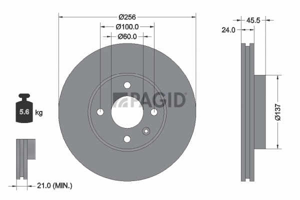 PAGID féktárcsa - 55414N - TothCarparts
