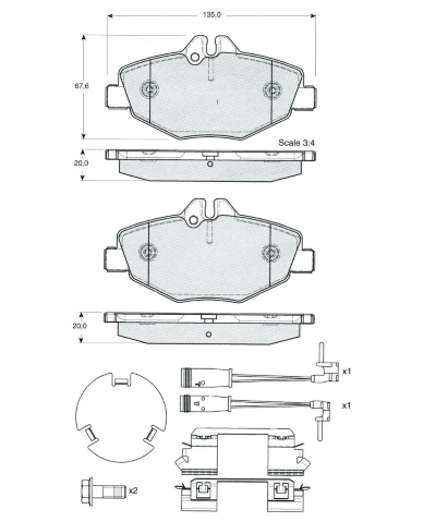 MTR fékbetétkészlet, tárcsafék - MT461 - TothCarparts