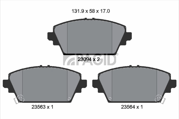 PAGID fékbetétkészlet, tárcsafék - T3111N - TothCarparts