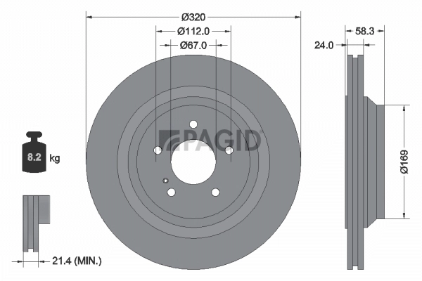 PAGID féktárcsa - 54607NHC - TothCarparts
