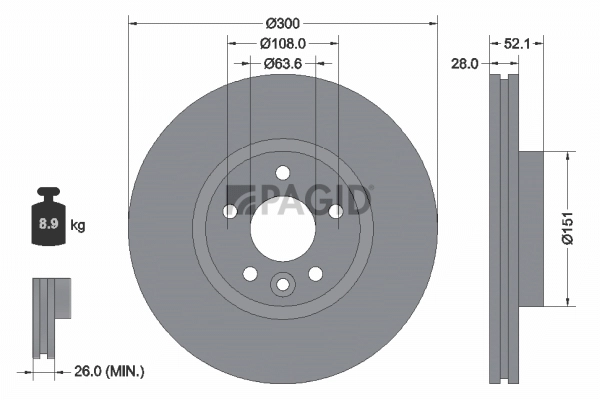 PAGID féktárcsa - 54969NHC - TothCarparts