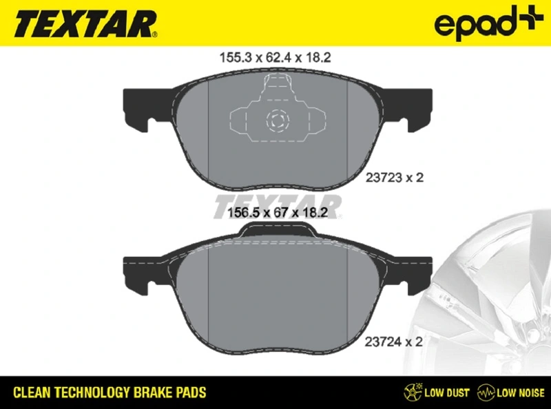 TEXTAR fékbetétkészlet, tárcsafék - 2372301CP - TothCarparts