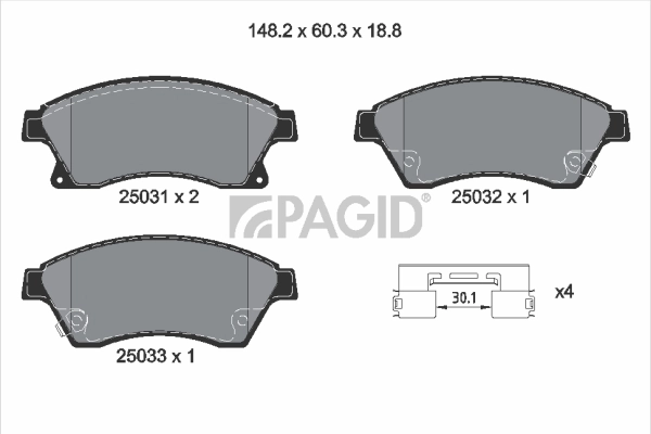 PAGID fékbetétkészlet, tárcsafék - T1958N - TothCarparts