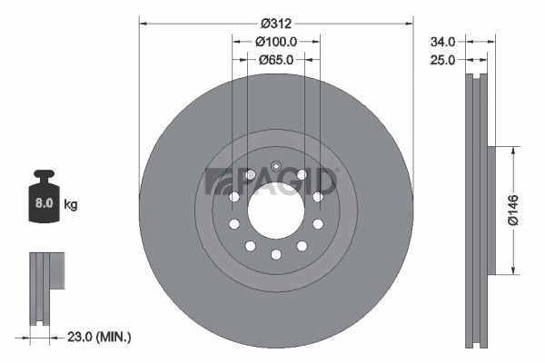 PAGID féktárcsa - 53971NHC - TothCarparts