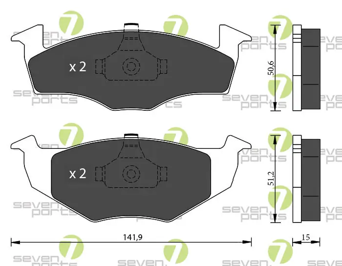 7 SEVEN PARTS fékbetétkészlet, tárcsafék - SVP19300 - TothCarparts