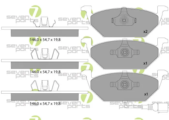 7 SEVEN PARTS fékbetétkészlet, tárcsafék - SVP20293 - TothCarparts