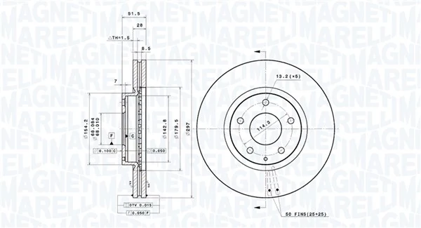 MAGNETI MARELLI féktárcsa - 360406195601 - TothCarparts