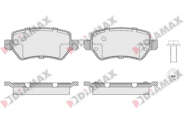DIAMAX fékbetétkészlet, tárcsafék - N09524 - TothCarparts