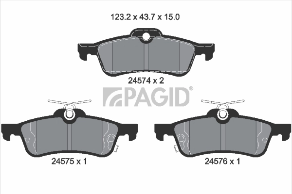 PAGID fékbetétkészlet, tárcsafék - T1716N - TothCarparts